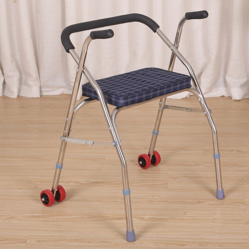 Sturdy Folding Walker for Elderly Mobility Aid