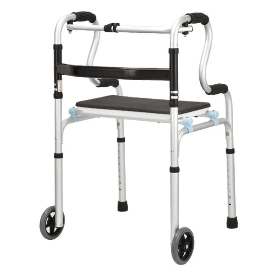 Sturdy Folding Walker for Elderly Mobility Aid