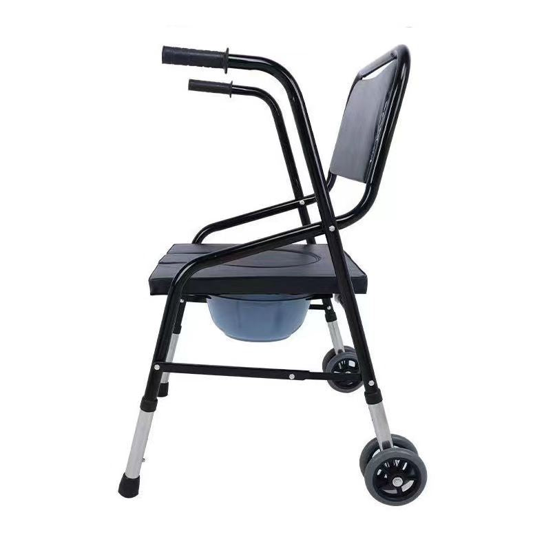 Adjustable-height Portable Commode Chair for Elderly