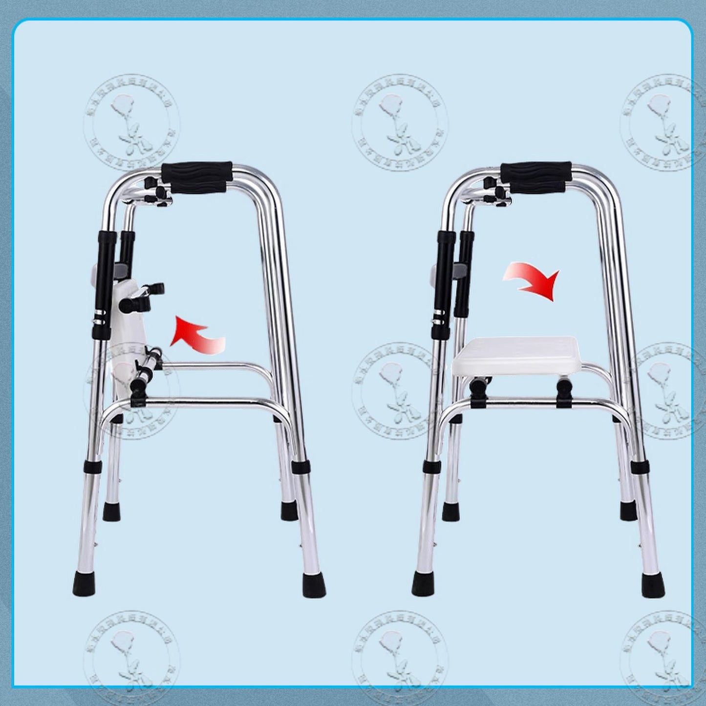 Adjustable Stainless Folding Walker for Elderly