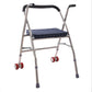 Stainless Steel Foldable Walker with Seat and Adjustable Height