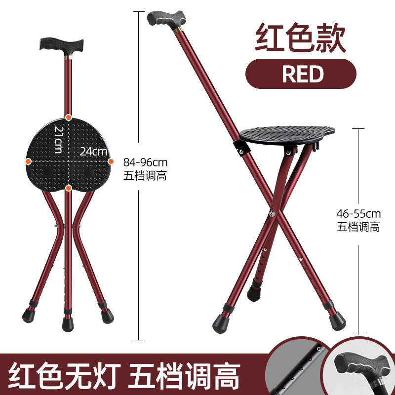 Adjustable Aluminum Walking Canes for Seniors T型把手红色（可以调高）