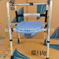 Foldable Aluminum Commode Chair for Elderly 铝直加轮加灰色2层坐便板