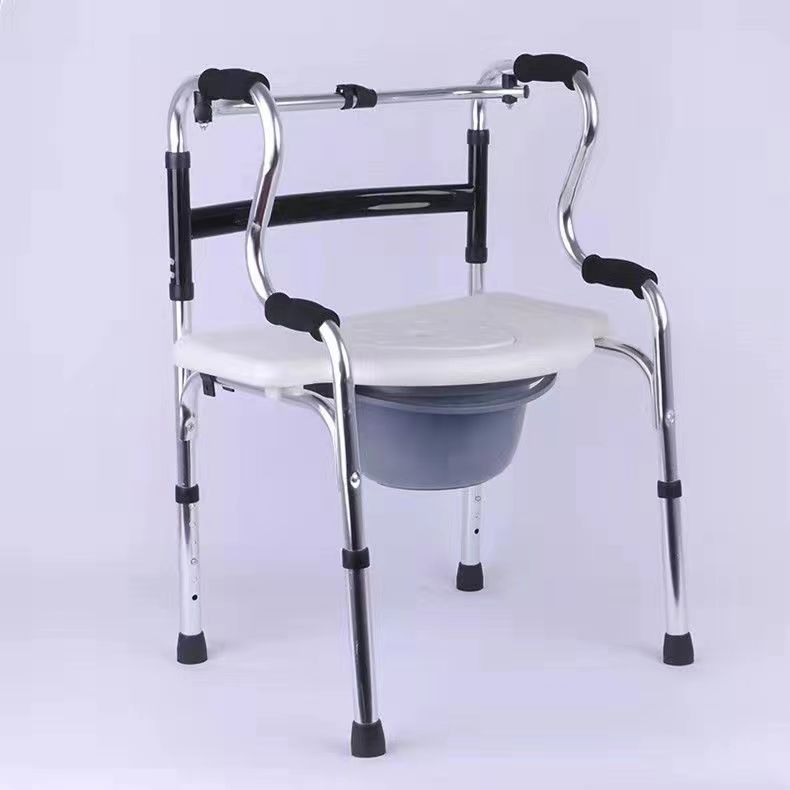 Lightweight Aluminum Commode Chair for Elderly 豪华铝合金+白坐便板+桶（每件装6把）