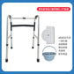 Sturdy Folding Walker for Elderly & Disabled 原色单弯助行器带便孔+pp坐板