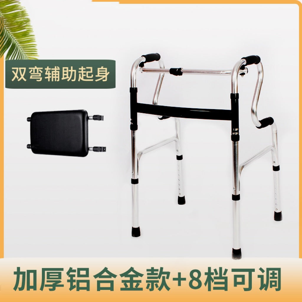 Portable Foldable Folding Walker for Elderly 铝合金双弯+软座