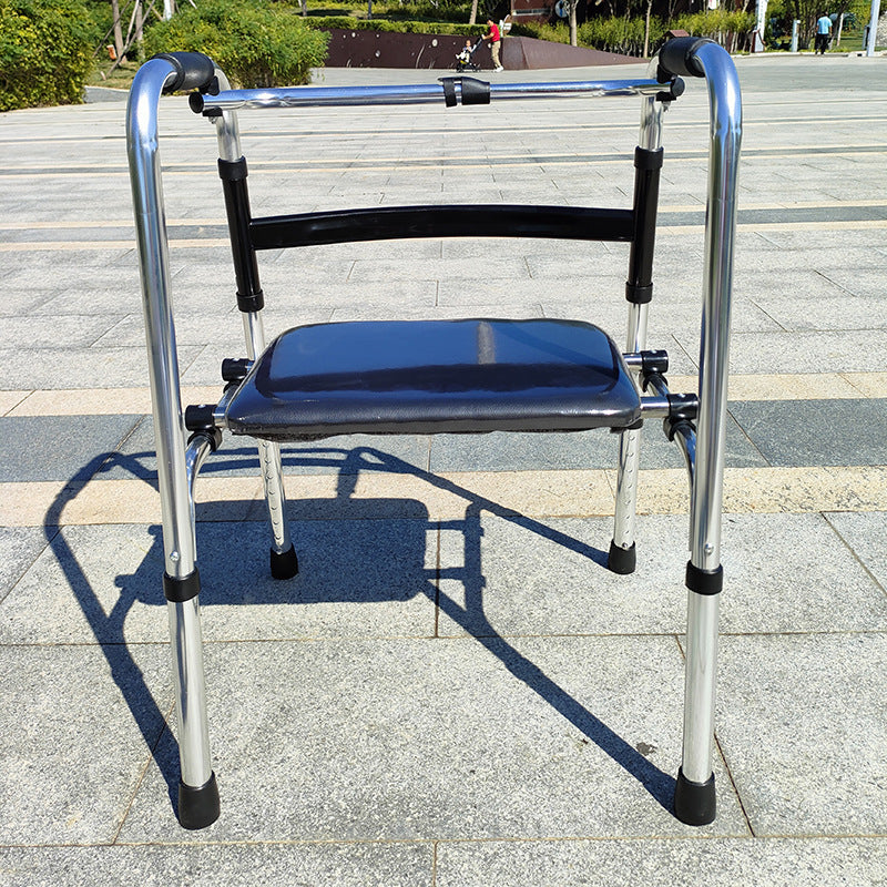 Foldable Portable Commode Chair for Elderly and Disabled 铝单弯基础款加皮革坐垫