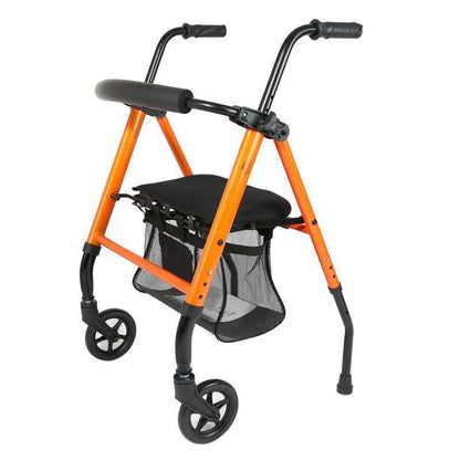 Lightweight Foldable Aluminium Folding Walker for Elderly 橙色2轮助行器