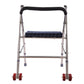 Stainless Steel Foldable Walker with Seat and Adjustable Height