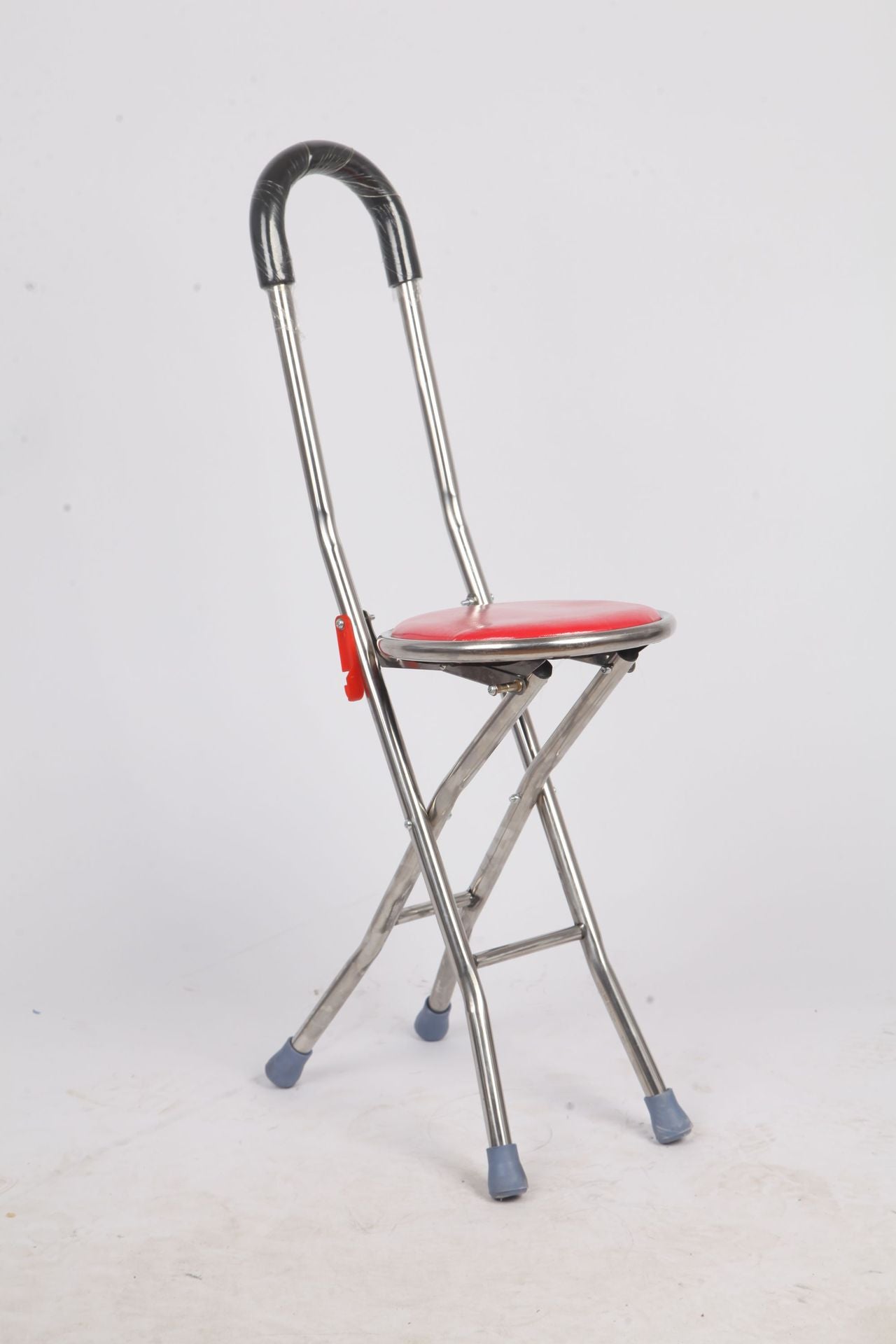 Sturdy, Portable, Foldable Walking Canes for Seniors U型红色+防开挂