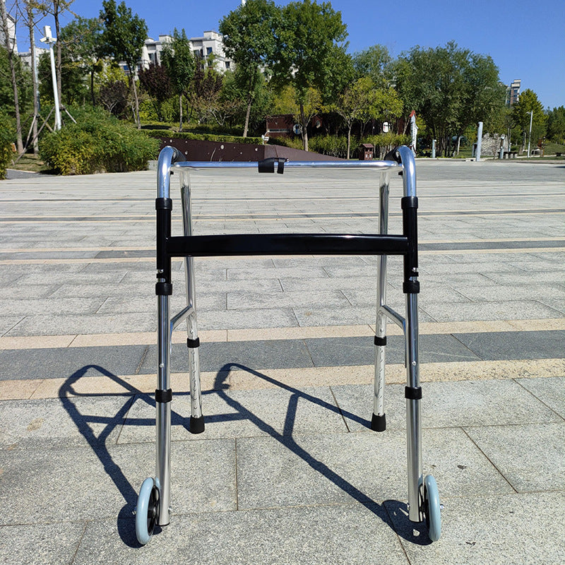 Foldable Portable Commode Chair for Elderly and Disabled 不锈钢单弯基础款加轮