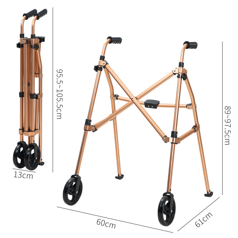 Lightweight Folding Walker for Elderly Rehabilitation 玫瑰金