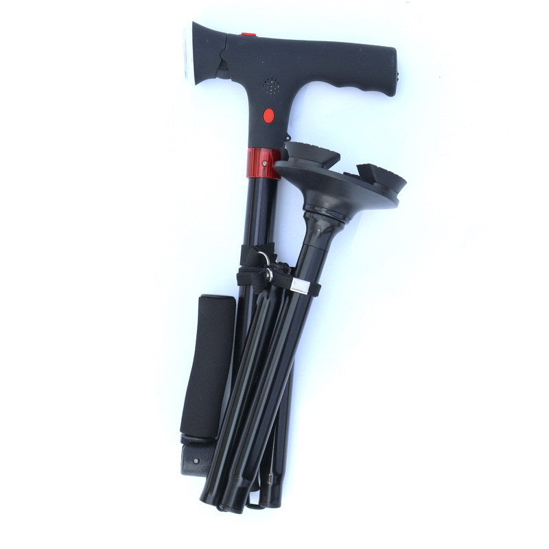 Adjustable Dual-handle Elderly Walking Canes with Alarm and Light