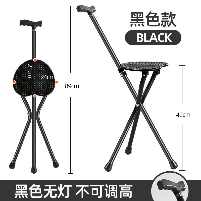 Adjustable Aluminum Walking Canes for Seniors T型把手黑色（不可调高）