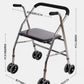 Sturdy Folding Walker with Wheels and Seat for Elderly 不锈钢轮座带4个双轮