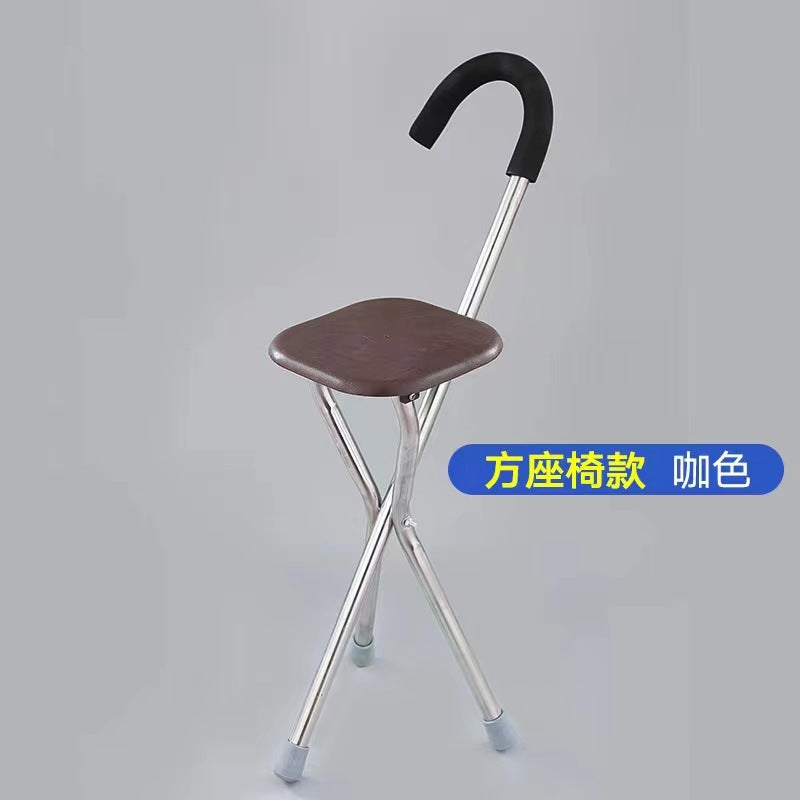 Adjustable Folding Walking Canes for Seniors 弯把咖色款