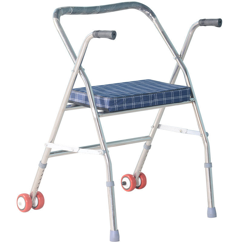 Adjustable Stainless Steel Mobility Aid for Disabled 红色小双轮助行器