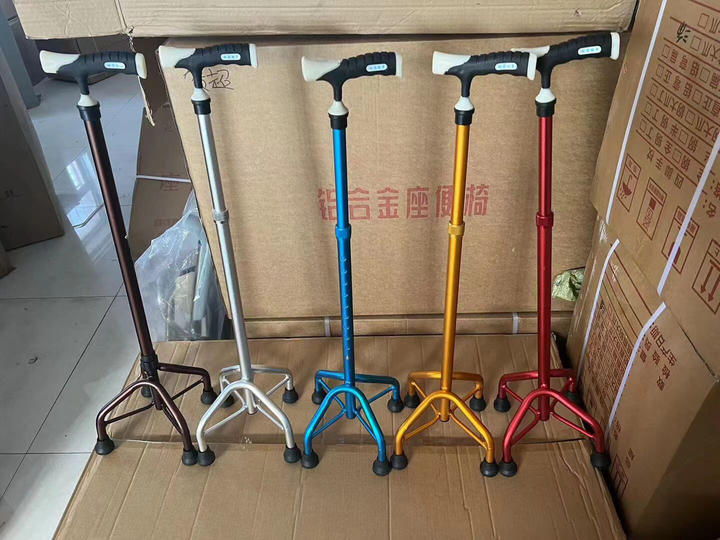 Adjustable Anti-slip Folding Walking Canes for Seniors 古铜色