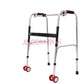 Sturdy Stainless Folding Walker for Elderly 加厚不锈钢单弯红轮 1